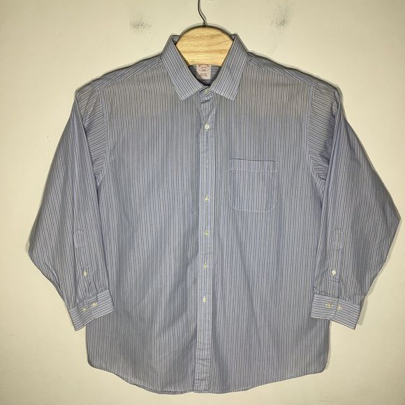Brooks Brothers 346 Mens Long Sleeve Button Shirt Size‎ 18 - 4/5 - Picture 2 of 5